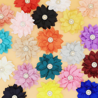 Collar Flowers with Pearl, 20 Pcs Dog Collar Bow Ties Multi-Color Dog Charms Flower for Cat Puppy Grooming Accessories(Small)