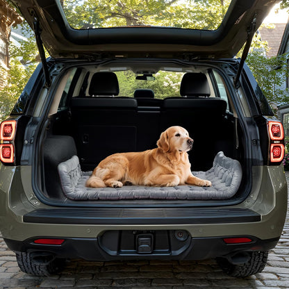 Dog Bed for Car，Dog Car Seat Cover for Back Seat，Non-Slip Travel Pet Mat，Nonslip Soft Durable，Fit for Backseat Extenders and Trucks SUVs (Gray)