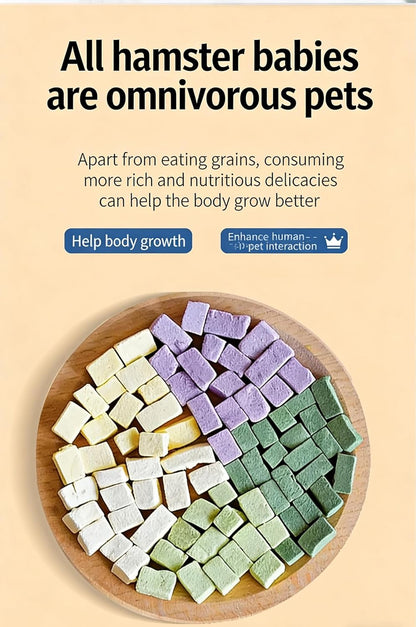 Freeze Dried Tofu for Hamsters High Protein Low Fat & Balanced Minerals Grain Single Ingredient Natural Treats for Rabbits Guinea Pigs & Small Pets (Freeze-Dried Tofu - Purple Sweet Potato)