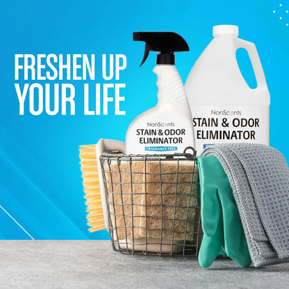 NonScents Stain & Odor Eliminator Spray for Strong Odor - 32 oz - Pet Odor Eliminator for Home - Carpet Stain Remover for Cats and Dog Pee - Cat Urine Destroyer - Carpet Cleaner Spray (Pack of 2)