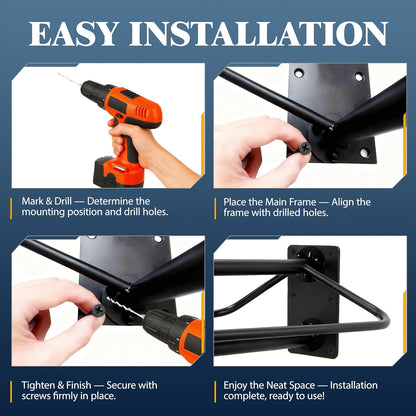 Heavy Duty Saddle Rack Wall Mount, Metal Horse Saddle Rack Stand with Pad Bar, Saddle Stands for Western Style Saddles, Horse Blanket Rack Hanging for Tack Rooms and Trailers (One Bar-2PCS)