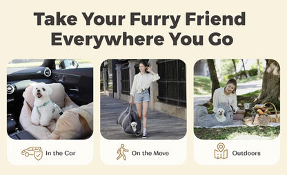 PET AWESOME Dog Car Seat, Puppy Booster Seat, Travel Carrier Bed for Small and Medium Pets