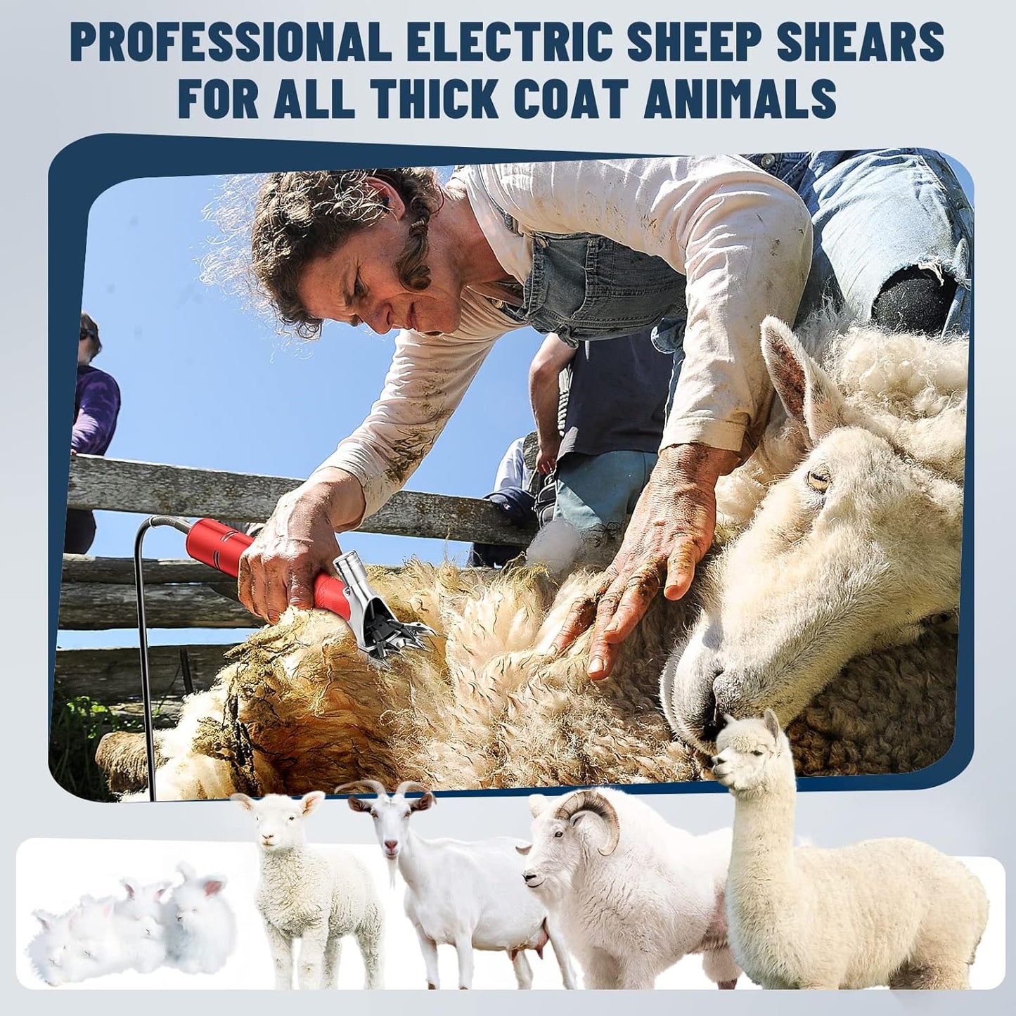 1000W Electric Sheep Shears, Professional Sheep Clippers, Animal Grooming Clippers for Horse Alpacas Goats, Farm Livestock Shearing Machine-Grooming Kit Animal Hair Cutting