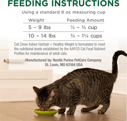 Purina Cat Chow Indoor Healthy Weight and Hairball Dry Cat Food With Chicken - (Pack of 4) 3.15 lb. Bags