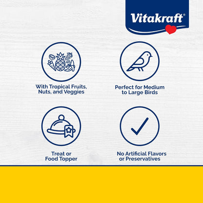 Vitakraft Fresh Super Fruit Cocktail - Tropical Parrot Fruit Blend - Parrot and Parakeet Treats 1.25 Pound (Pack of 1)