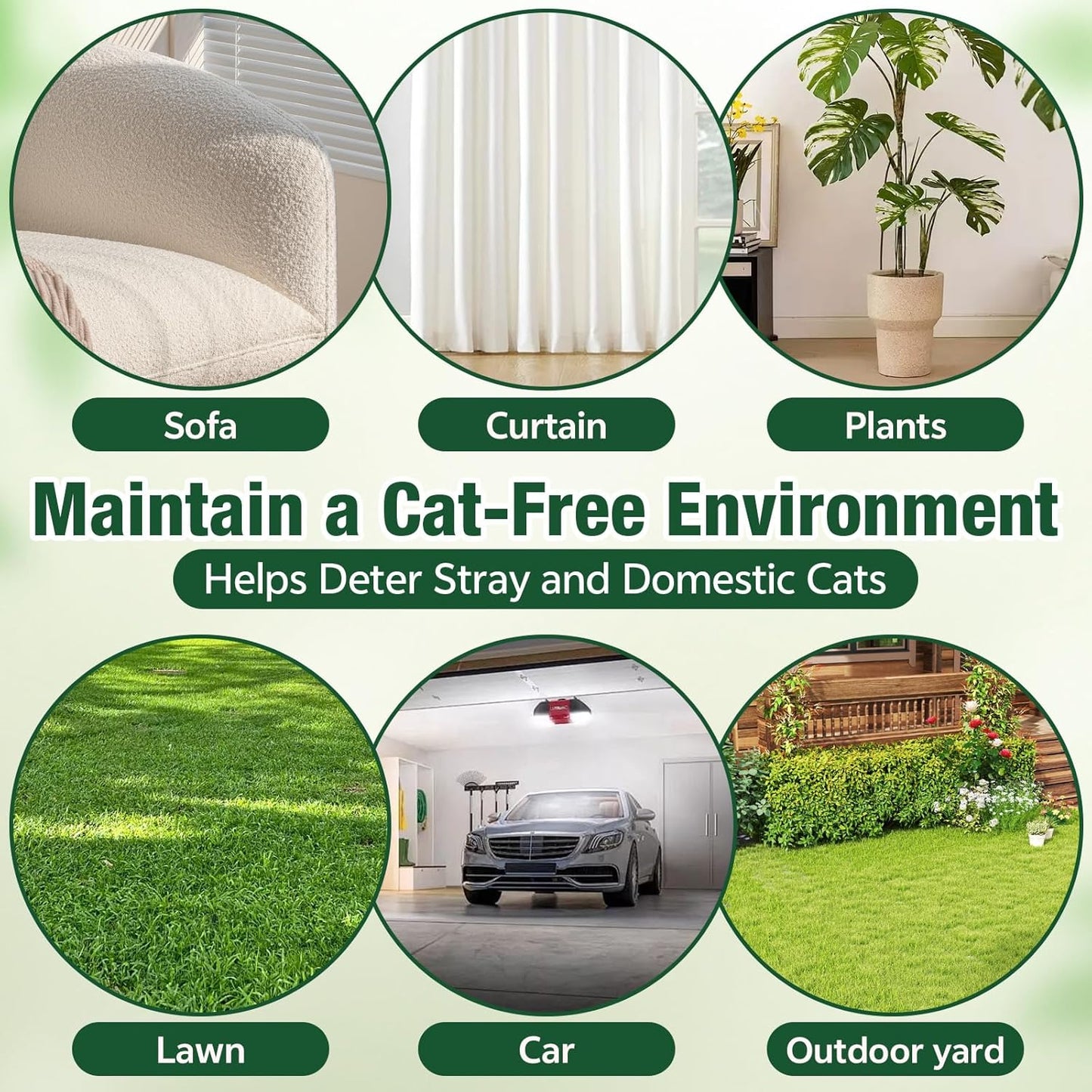 Cat Repellent Outdoor & Indoor, Cat Deterrent Outdoor Indoor, Natural Grapefruit Oil Keep Cats Out of Yard Permanently, Keep Cats Away from Garden, Furniture, and More, 10 PCS (Pack of 1)