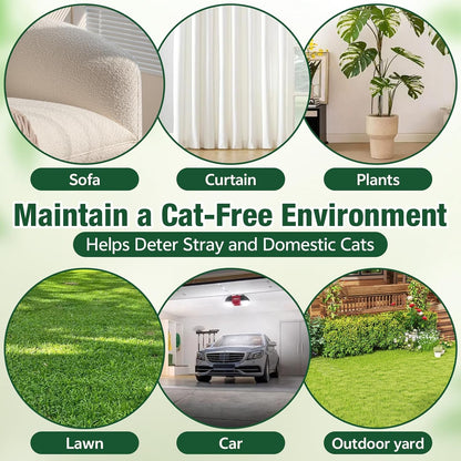 Cat Repellent Outdoor & Indoor, Cat Deterrent Outdoor Indoor, Natural Grapefruit Oil Keep Cats Out of Yard Permanently, Keep Cats Away from Garden, Furniture, and More, 10 PCS (Pack of 1)