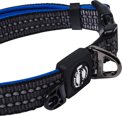 Franklin Pet Supply Co. - Nylon Dog Collar - Reflective Comfort - Fit - Neoprene - Adjustable- Small- Medium - Large - Puppy - Dog - Cat- Easy Clip (Pack of 3)