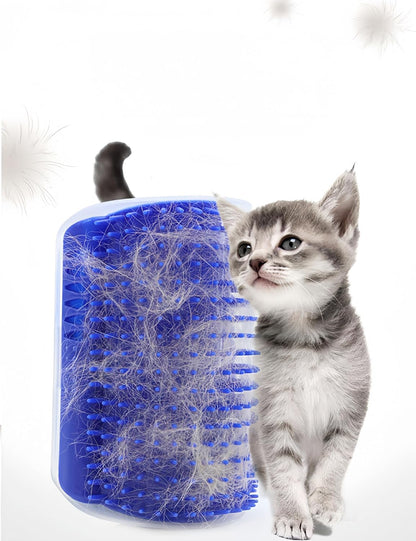 bepisof2 pcs self combing soft corner scraping brush suitable for long and short haired cats (gray)