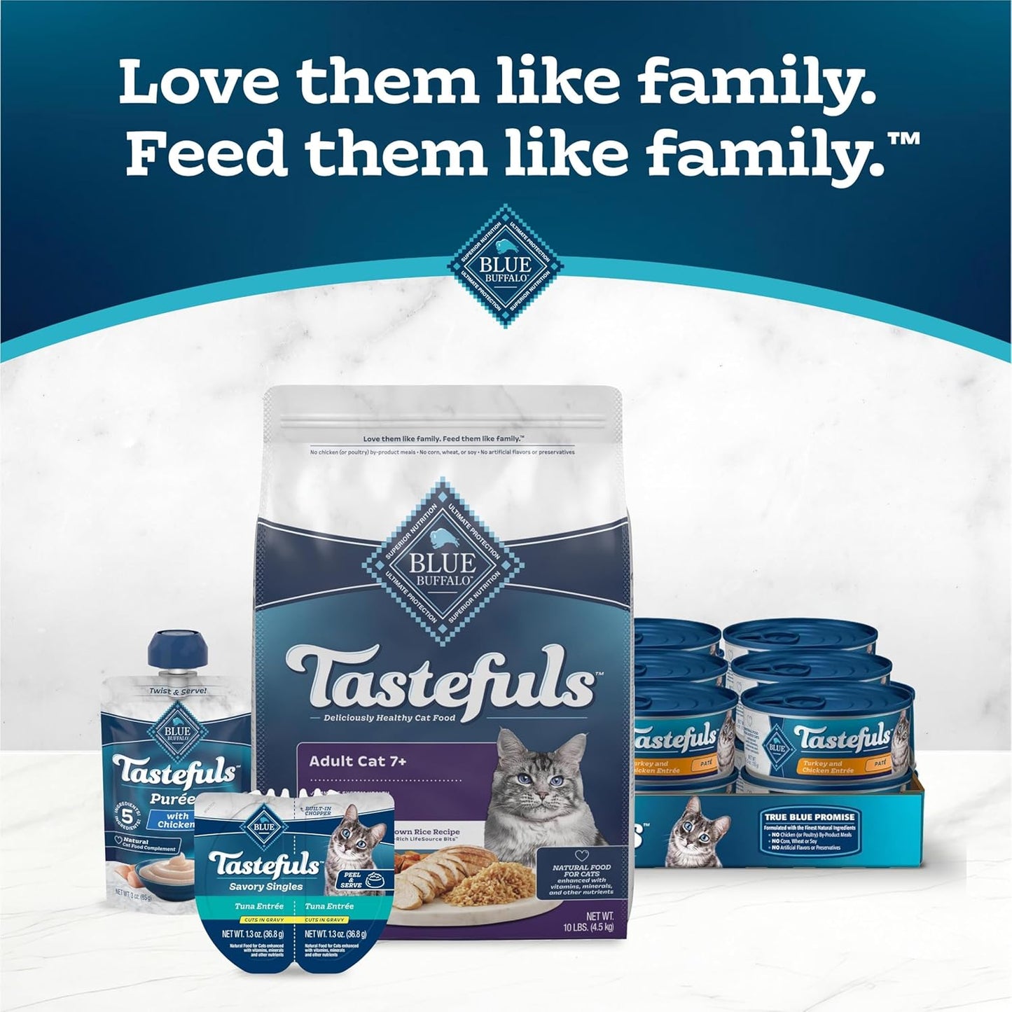 Blue Buffalo Tastefuls Adult 7+ Natural Dry Cat Food, Chicken & Brown Rice 10lb Bag
