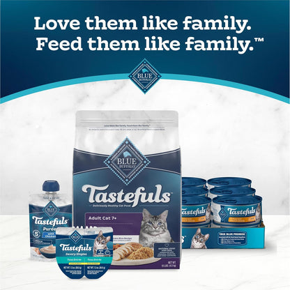 Blue Buffalo Tastefuls Adult 7+ Natural Dry Cat Food, Chicken & Brown Rice 10lb Bag