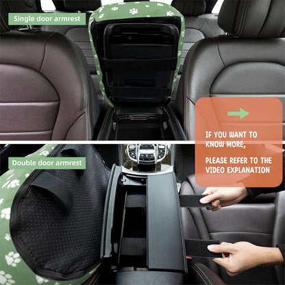 Cullaby Dog Center Console Car Seat for Small Dogs Under 15lbs,Detachable Washable Booster Pet Car Seat Travel Bed with Storage Pockets and Seat Belt(Green)