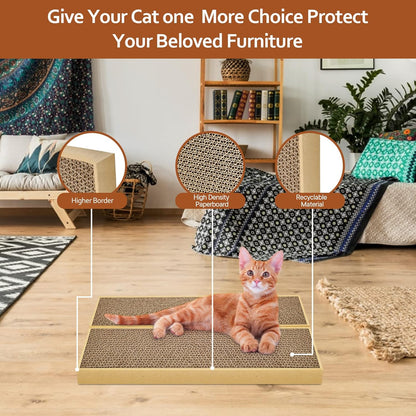 HappyFreeSX Splicing Cat Scratch Pad: Cat Scratchers for Indoor Cats and Kitten, 2 Pack Cat Scratching Pad, Cat Scratcher Cardboard, Scratching Pad, Premium Scratch from Cats, Double-Sided Design
