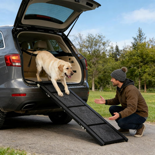 Dog Ramp for Car, 63 * 20inch Folding Pet Gentle Slope, Portable Dog Car Ramp, Outdoor Dog Ramp for SUV Car