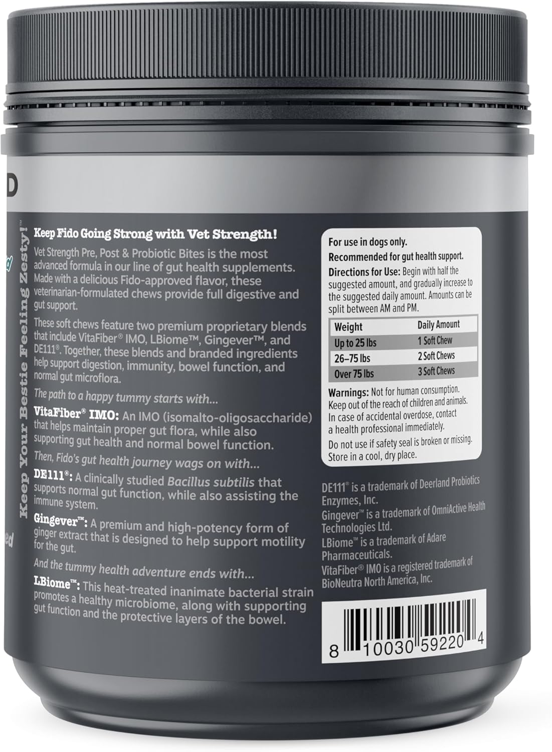 Zesty Paws Vet Strength Probiotics for Dogs, Digestive Health & Gut Flora Support, Dog Supplements, 90 Count