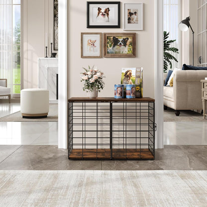 24 Inch Extra Small Dog Crate Furniture - Stylish Durable Indoor Dog Kennel with Storage Top & Secure Lock, Dog Crates for Small Dogs Under 10 lbs, Decorative End Table Pet House