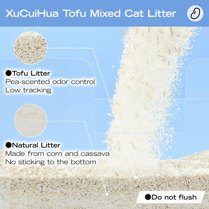 Tofu Mix Cat Litter, Plant-Based, Strong Clumping Litter, Odor Control, Easy Scooping, Clumps Lift Cleanly, Low Dust, Corn & Cassava Litter, 5.5 LB x 3 Bags