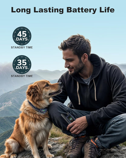 Jugbow Shock Collar for Dogs - 4200FT Training Collar with Remote Control, Beep/Shock/Vibration, Rechargeable Waterproof E-Collar for Small Medium Large Dogs (Dark Blue)