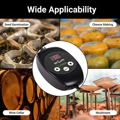 REPTI ZOO Reptile Digital Hygrometer Controller LED Humidistat Reptile Humidity Control for Reptile Terrariums Tank Reptile Humidifier Fogger Mushroom Greenhouse