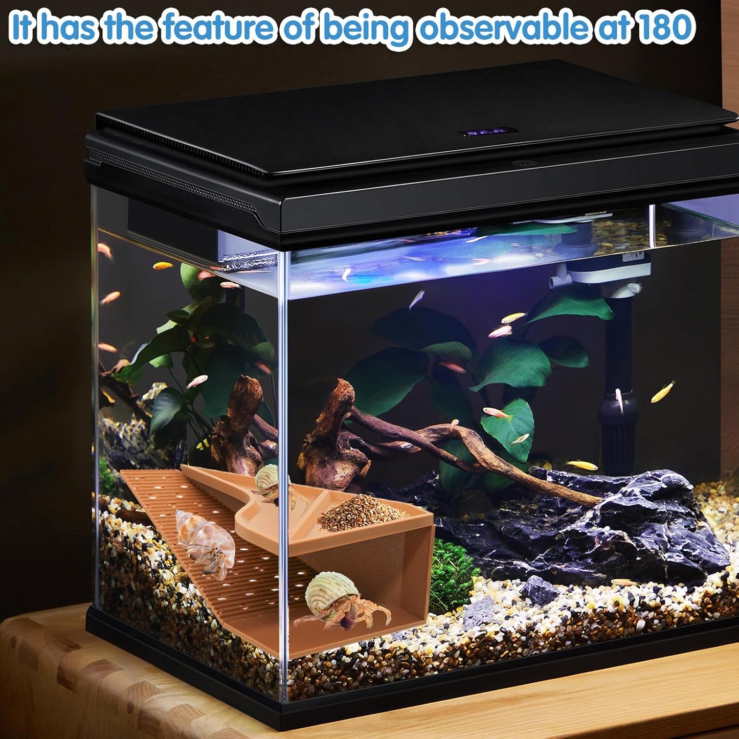 Detachable Hermit Crab Hiding Place, Hermit Crab Decor Accessories Climbing Toy, Habitat Decor for Pet, Aquarium Decorations for Crabs up to 2.4in Tall