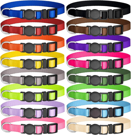 16 PCS Puppy Collars, Safety Buckle Collars for Litter Nylon Adjustable Puppy Collars for Small Puppies, Breakaway Whelping Collars Pet Supplies,Stuff,Accessories(S)