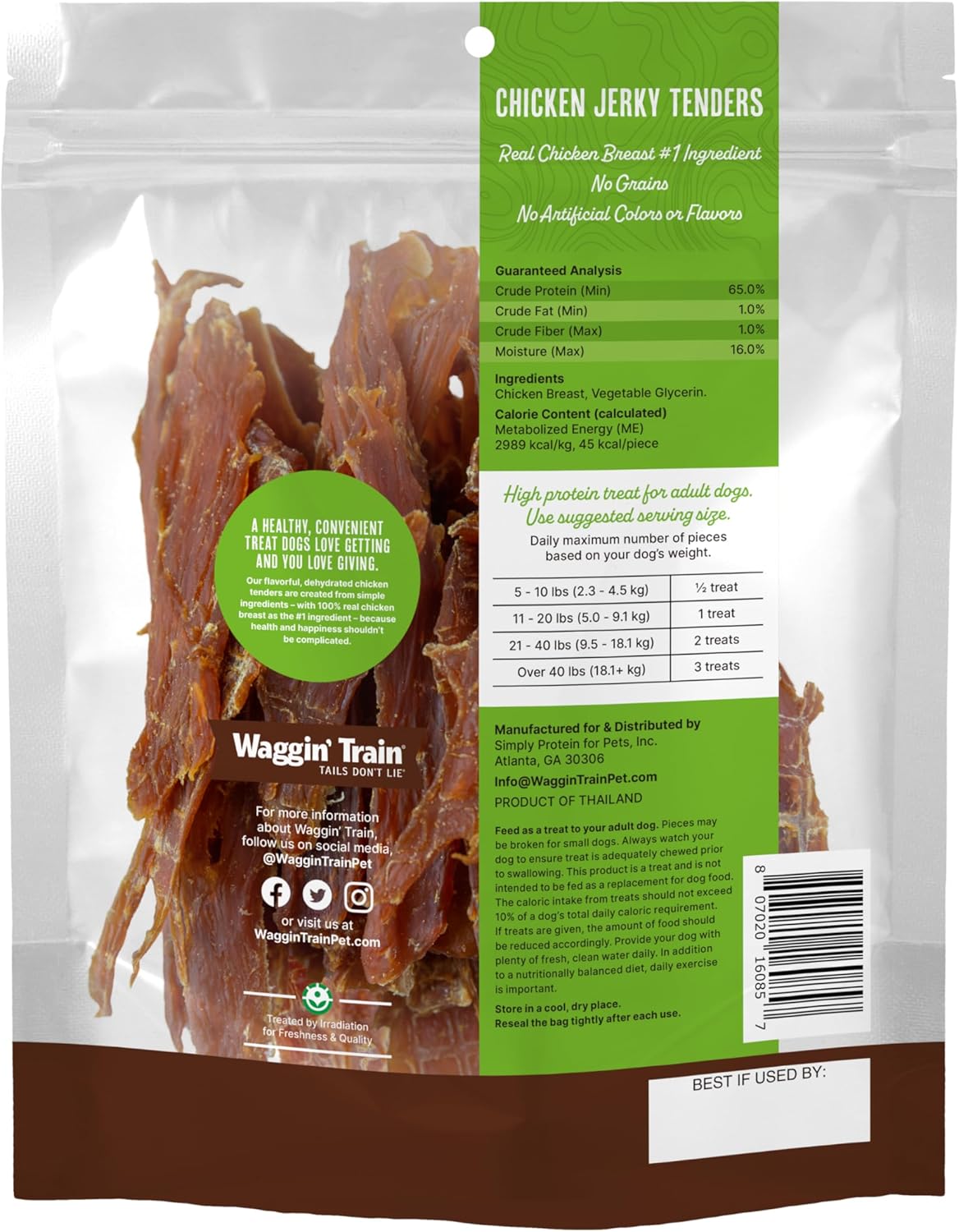 Waggin' Train Limited Ingredient, Grain Free Dog Treat; Chicken Jerky Tenders - 18 oz. Pouch