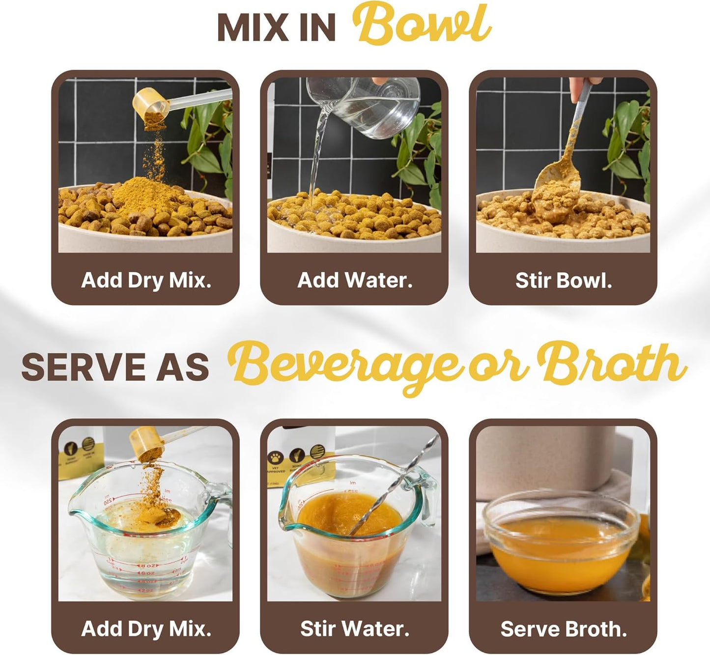 Mobility Gold Dog Broth Powder - Hip & Joint Superfood – Makes Gravy Topper or Liquid Broth – Beef Liver, Glucosamine, Chondroitin, Pet Supplements and Natural Ingredients – 30 Scoop Pack