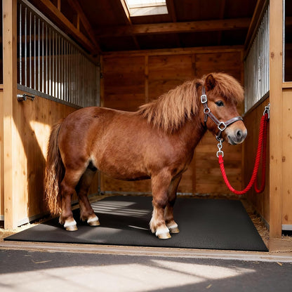 Rubber Horse Stall Mat, 3.7x6 Ft Stable Mat with Shock Absorption & Cushioning Waterproof Non-Slip Flooring for Horse Stalls Livestock Barn Farm Cattle Sheep & Pig Shed Easy Clean Horse Mat
