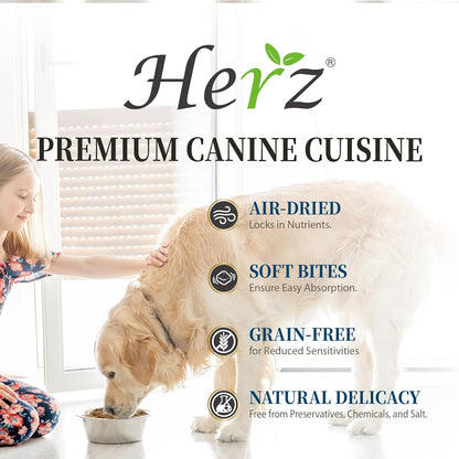 Herz Air-Dried Dog Food Beef & Duck Liver Recipe 1 lb, All-Natural, High-Protein, Grain-Free, Limited Ingredients, Complete & Balanced, Premium Canine Cuisine