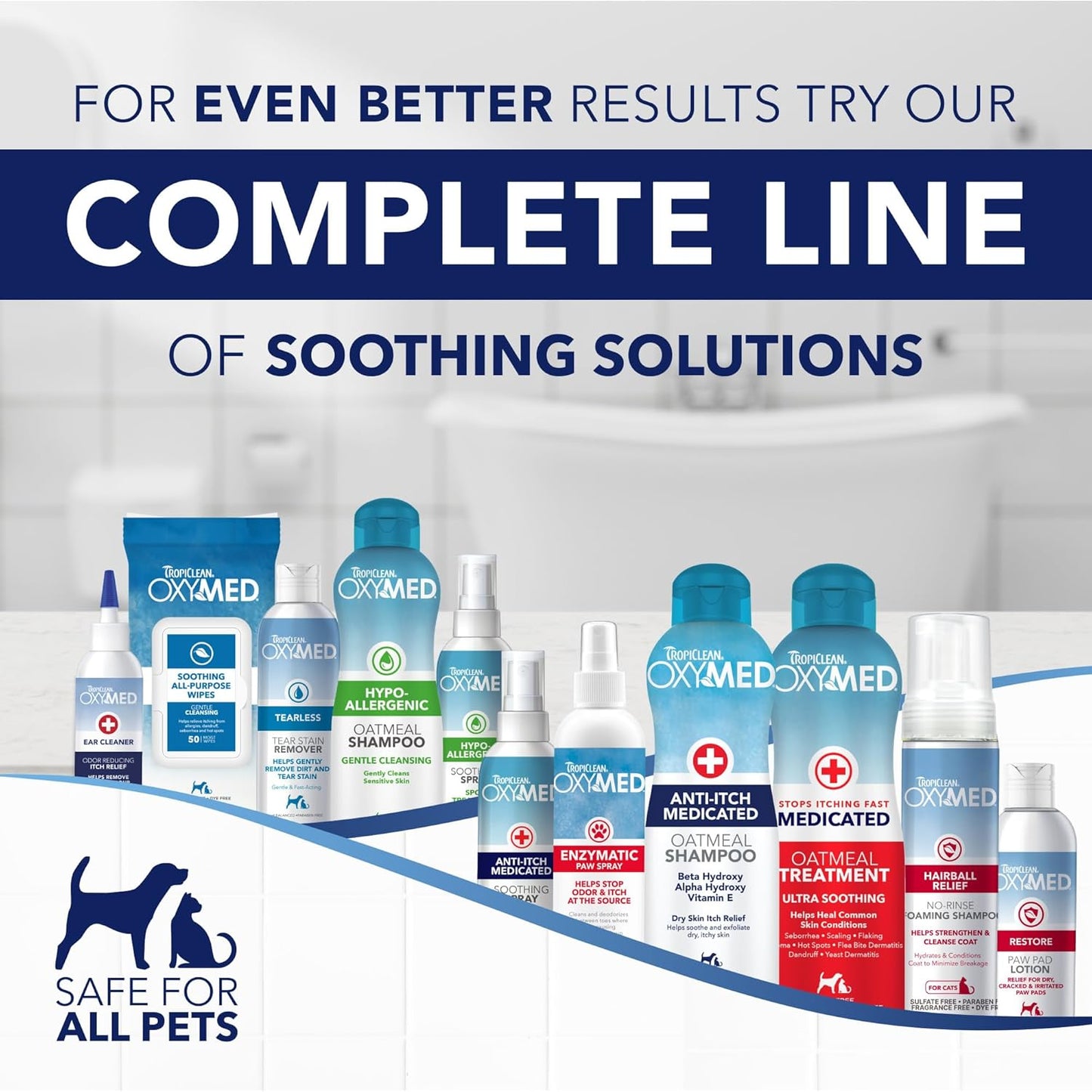 TropiClean Oxymed Medicated Cat & Dog Conditioner For Itchy Skin | Skin Soothing Oatmeal Conditioner For Dogs & Cats | 20 oz