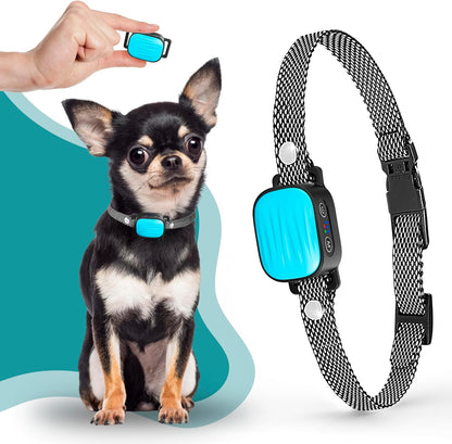 Bark Collar for Small/Medium Dogs, No Shock Anti Bark Collar, Rechargeable Anti Barking Collar w/2 Vibration & Beep Modes, Waterproof Shockless Smart Dog Stop Barking Control Device (Blue)