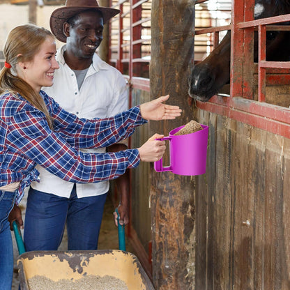 Feed Scoop - Grain Scoop for Horse,Heavy Duty Plastic Large Food Scoop for Large Dogs Livestock 1.8 Quart/7.2Cups (Blue)