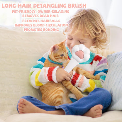 Self-Cleaning Cat Brush, Durable Slicker Pet Hair Cleaner Brush with Release Button Practical Pet Grooming Shedding Comb Tool Suitable for Long Short Haired Kitten Cat Dog