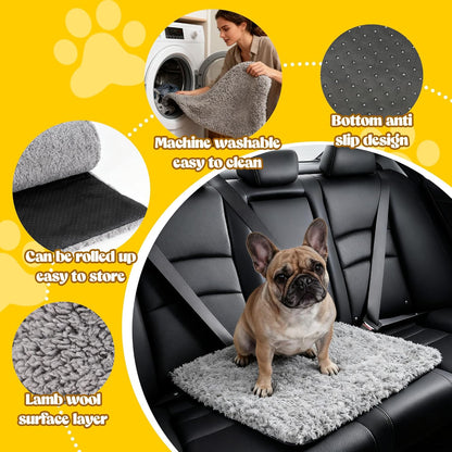 PatiencET Self Warming Cat Bed for Indoor Cats 18'' x 24'' - Cozy Fleece Heating Pad, Non-Electric Thermal Mat for Small Pets, Washable Soft Cushion for Winter Comfort and Warmth Grey