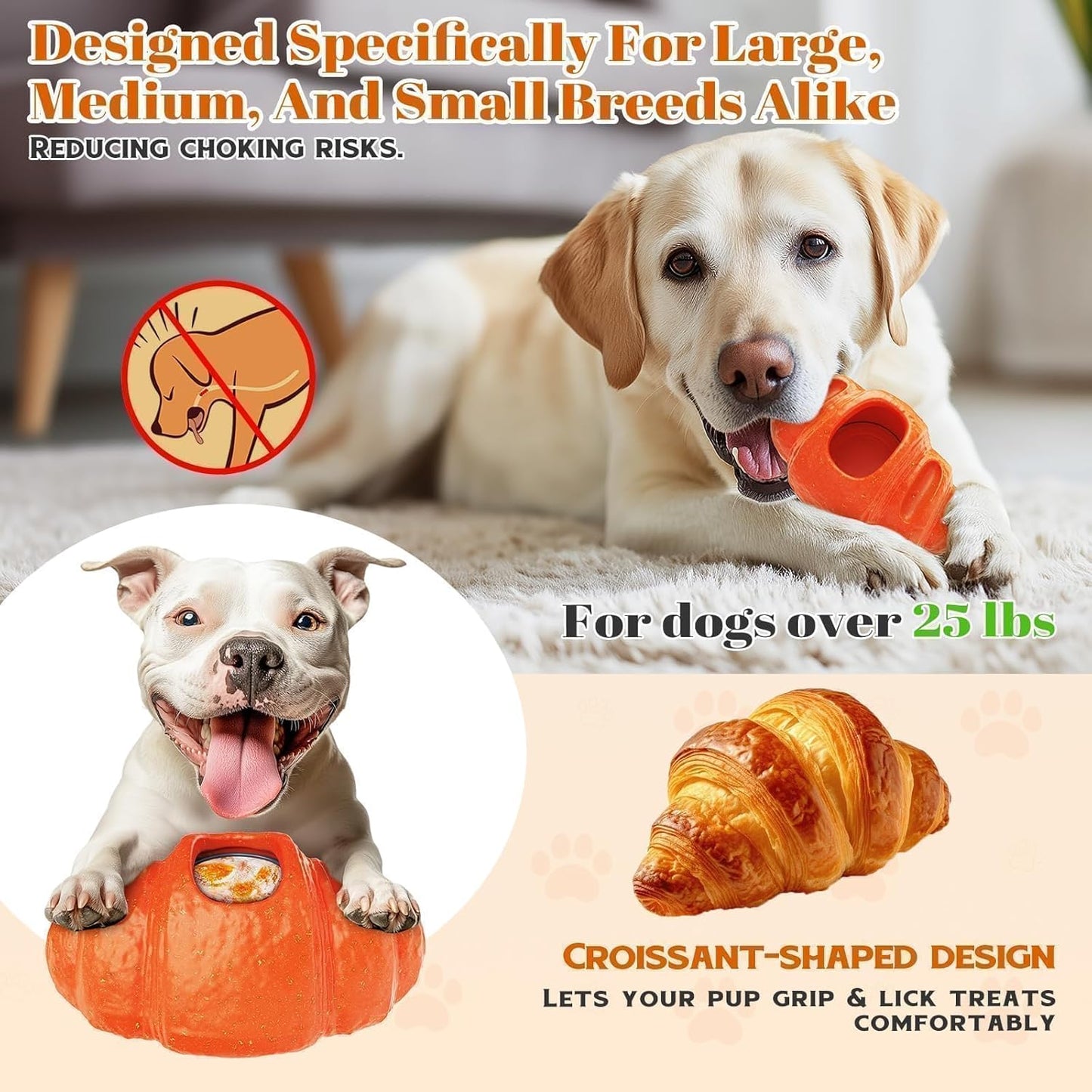 Aggressive Chew Toys for Large Dogs, Anxiety Relief for Dogs Toy, Christmas Dog Frozen Treat Toy, Indestructible Chew Toys for Peanut Butter and Frozen Treats Reduces Anxiety