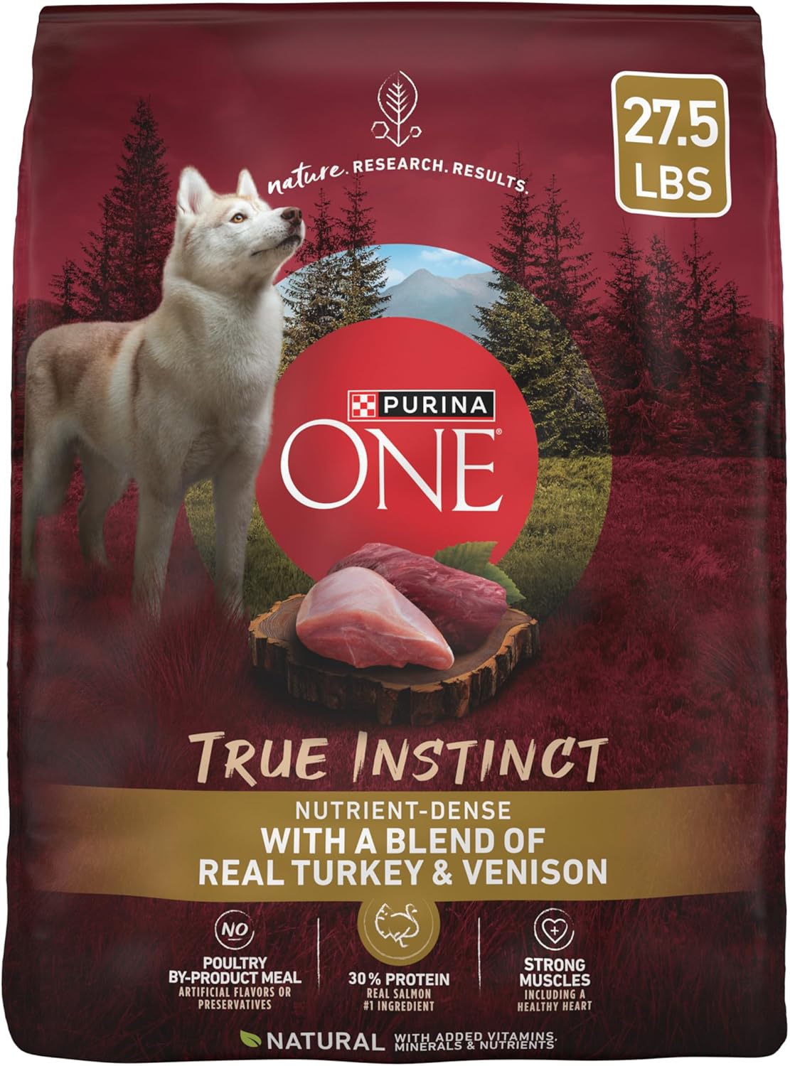 Purina ONE True Instinct With A Blend Of Real Turkey and Venison Dry Dog Food - 27.5 lb. Bag