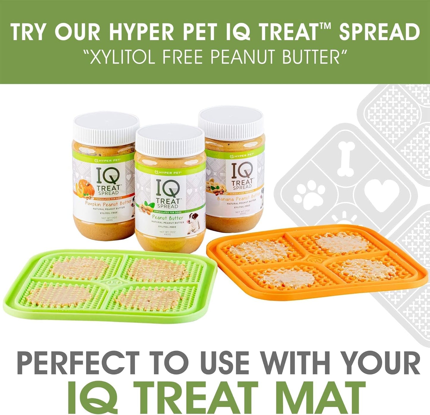 Hyper Pet IQ Treat Lick mat for Dogs, Slow Feeder & Cat Lick mats | Great Alternative to Slow Feeder Dog Bowls & Feeders | Perfect Licking mat, Cat Puzzle & Dog Enrichment Toys