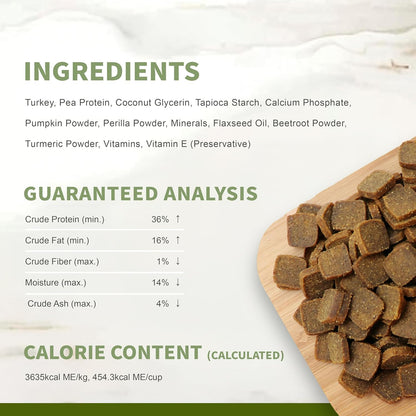 Herz Air-Dried Dog Food – U.S.A Turkey Breast Recipe 2 lb, Single Pure-Meat, Grain Free, All Natural, High Protein, Limited Ingredients