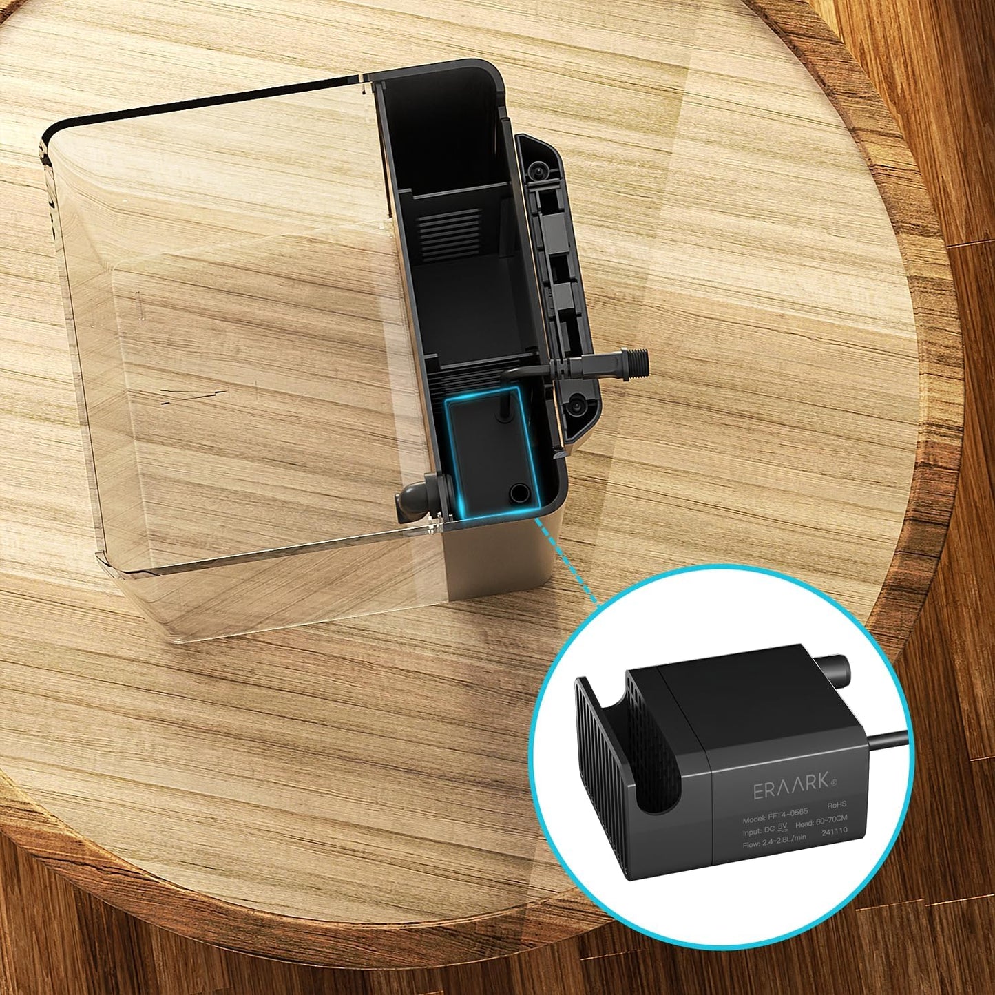 Replaced Water Pump for ERAARK 1.5 Gallon Aquarium Smart Betta Fish Tank