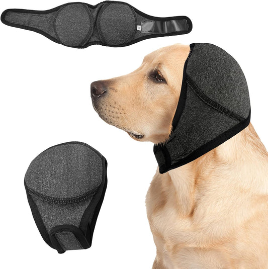 Dog Ear Muffs,no Flap Ear Wraps for Dogs,Dog Ear Covers for Bath,Drying Swim Noise Ear Protection for Dogs for Fireworks Traveling(Grey,S)