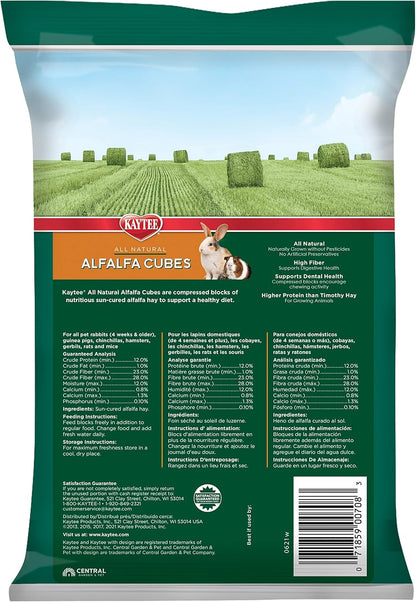 Kaytee Alfalfa Cubes for Rabbits, Guinea Pigs, and Other Small Animals, 15 oz