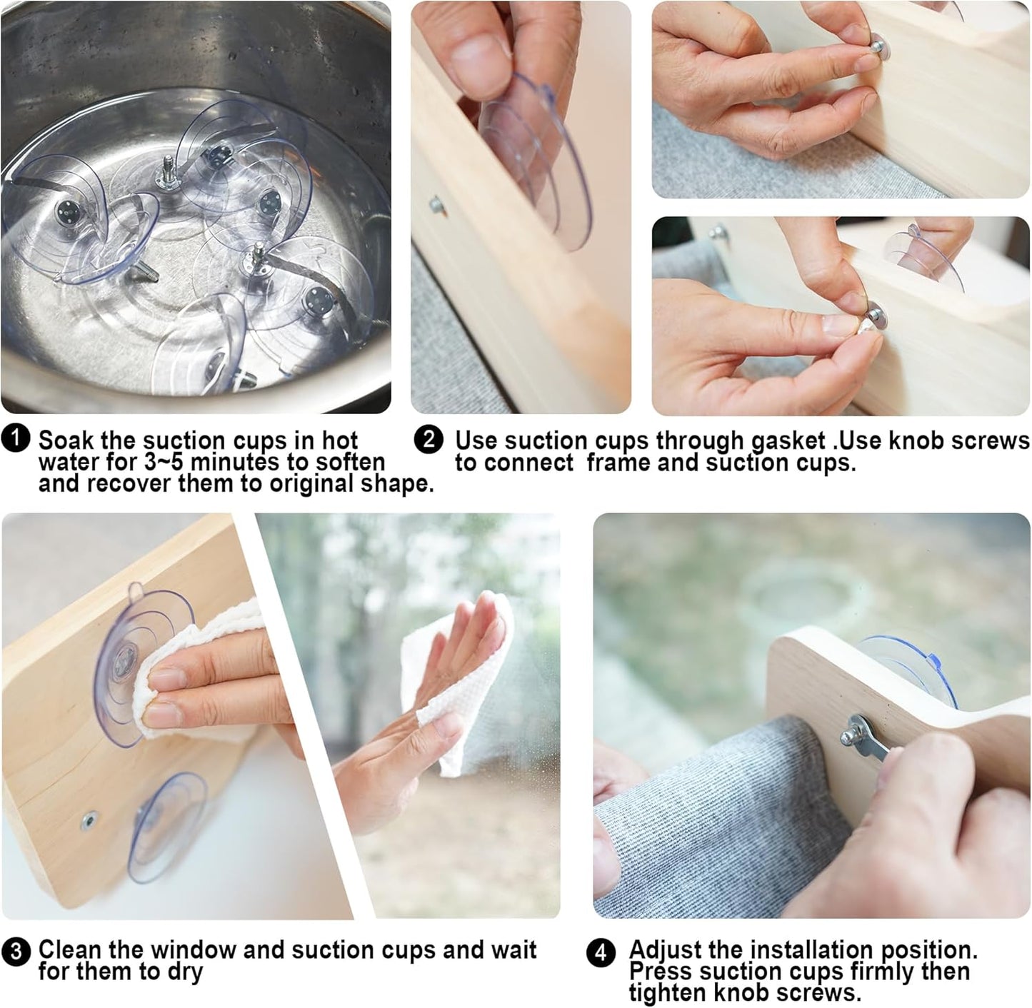 Cat Window Perch, Cozy Cat Window Hammock for Indoor Cats with 2 Pack of Sisal Window Shelf - for Sunbathing, Napping & Overlooking