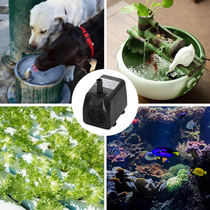 alizzy 150GPH Small Submersible Water Pump(570L/H, 10w), Ultra Quiet Fountain Pump with Tubing for Aquarium, Fish Tank, Pond Fountain, Water Feature, and Hydroponics