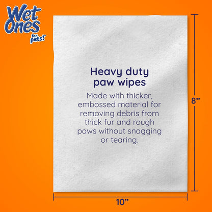 Wet Ones for Pets Antibacterial Heavy Duty Paw Wipes, Tropical Splash Scent - Thick Dog Cleaning Wipes - Scented, Durable and Disposable Dog Wipes for Paws, 50 Count