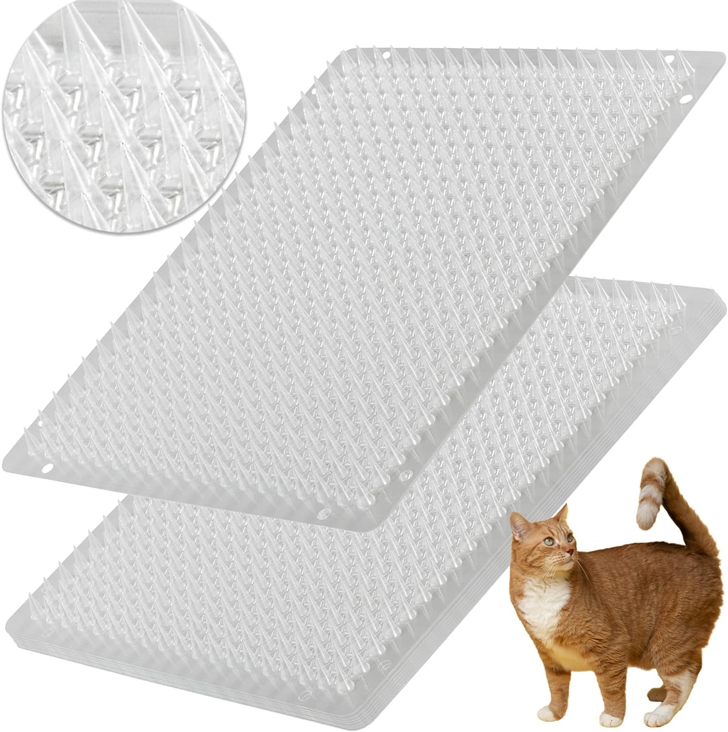 12 Pack Cat Repellent Outdoor/Indoor Scat Mat for Cats&Dogs, Keep Away Pest Plastic Mats with Spikes,16 x 13 Inches