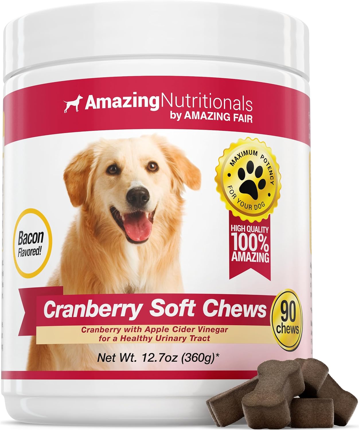 Cranberry + Probiotics for Dogs Soft Chew Bundle - UTI Prevention, Immune Support, Digestive Health, Incontinence, Gas and Diarrhea Elimination