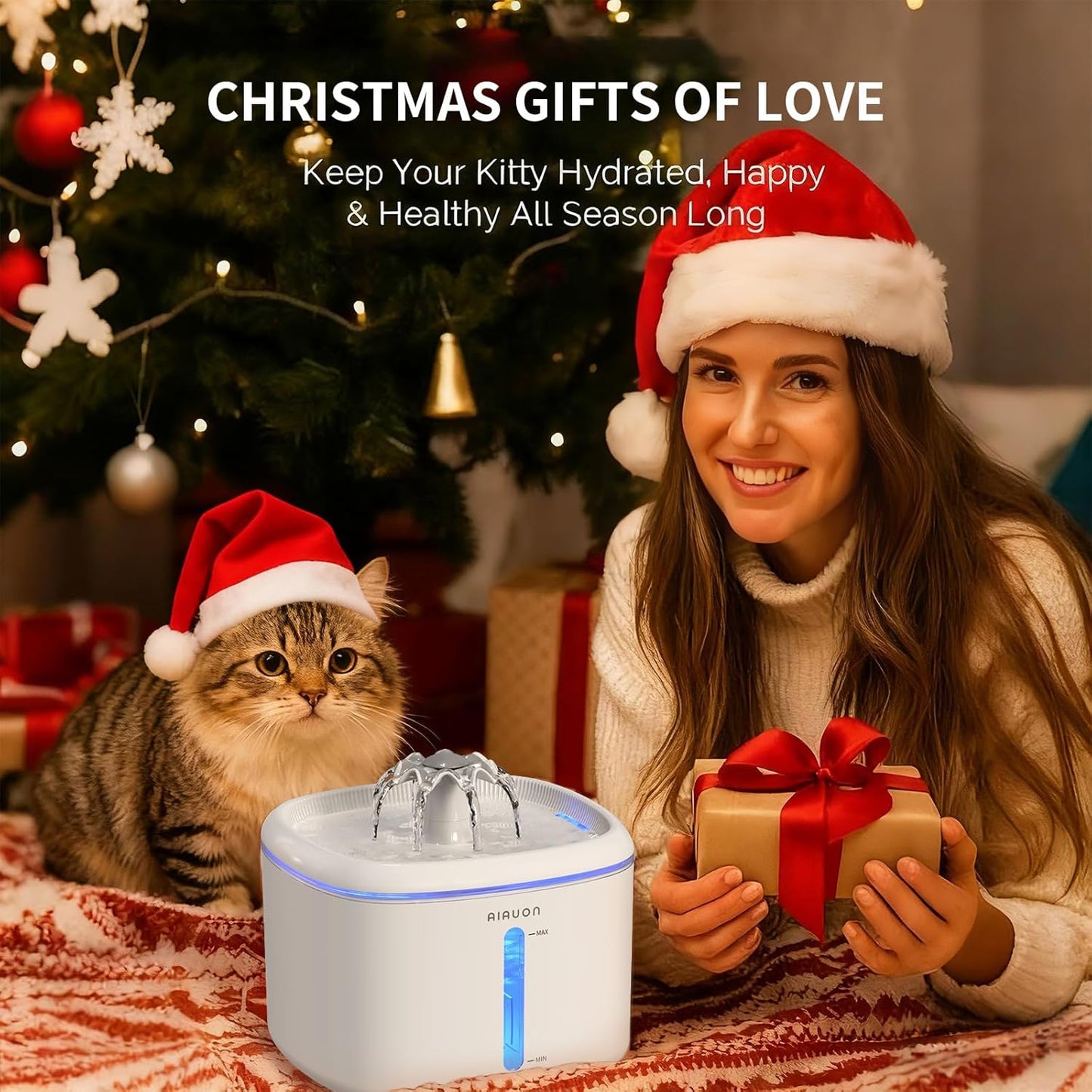 Cat Water Fountain,84oz/2.5L Pet Cat Fountain – Ultra Quiet Upgraded Automatic Pet Water Dispenser with 3 Replaceable Filters, Indoor Cat & Dog Drinking Bowl (W01Pro)