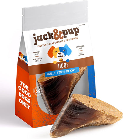 Jack&Pup Filled Cow Hooves for Dogs, Cow Hoofs for Dogs, Natural Dog Chews, Stuffed Bones (Bully Stick Flavor) 1 Pack