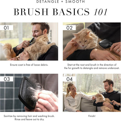 Tweezerman Dog and Cat Slicker Brush for Pets, Grooming Brush with Coated Bristles to Prevent Scratching and Ergonomic Handle