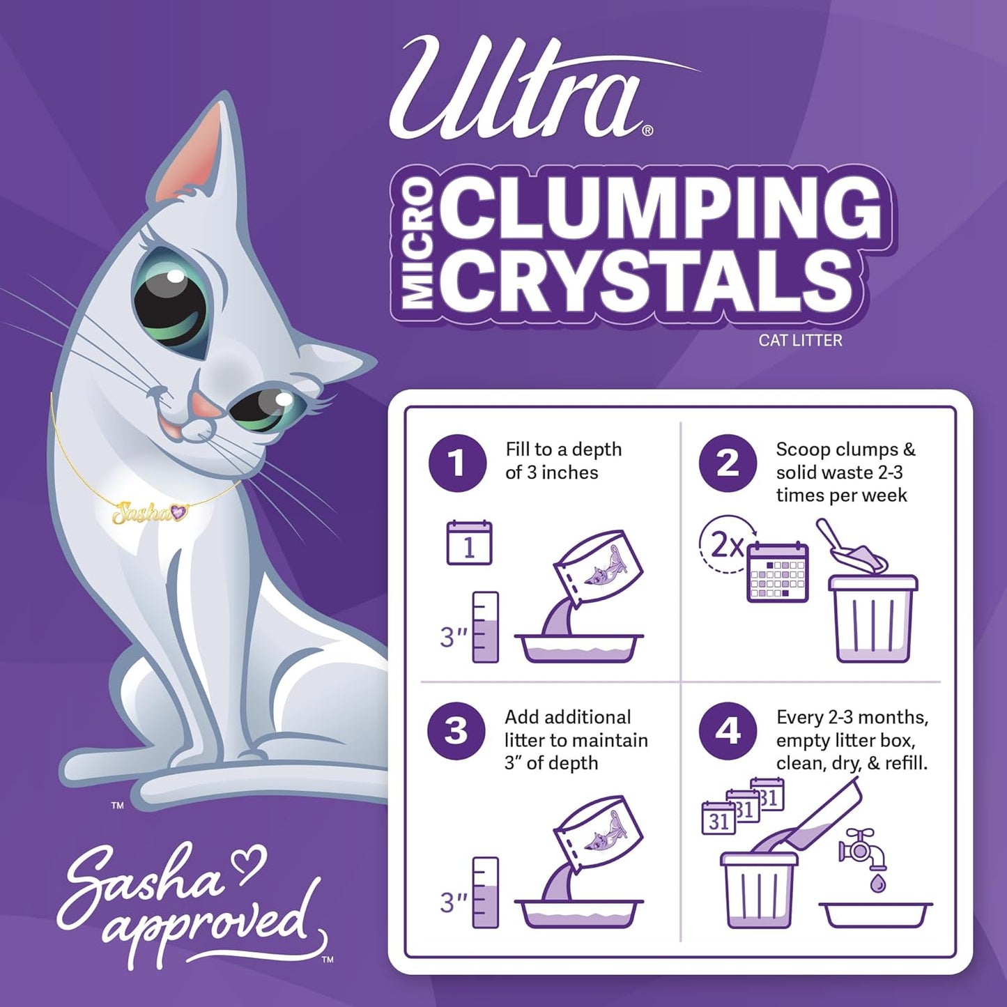Ultra Clumping Micro Crystals Cat Litter - Dust Free, Soft on Paws, Fragrance Free - 5 Lbs.